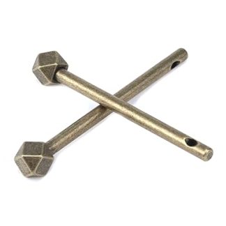 Crapyt Chinese Antique Lock Latch Lock Bolt Bronze L95mm/3.74 30g Brass Vintage 2 PCS Door/Cabinet Hardware Key Latch Latch Locking Pin