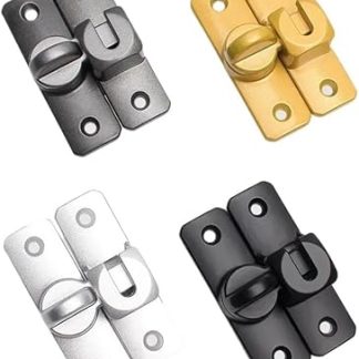 Door Latch Home Security Latch Bolt Zinc Alloy 90 180 Degree Easy Install Lock Bathroom Sliding Door Bolt Latch Hardware(Grey)