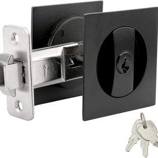 Recessed Door Lock, Zinc alloy Double Hook Pocket Door Lock for bathrooms, bedrooms, kitchens, toilets