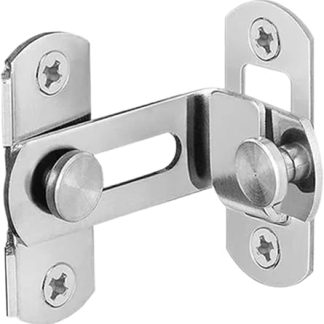 4 Pcs Door Lock Guard Latch Bolt 90 Degree Stainless Steel Toggle Latch Sliding Barn Door Lock Cabinet Closet Right Angle Lock for Garden(Silver S-90 Degree)