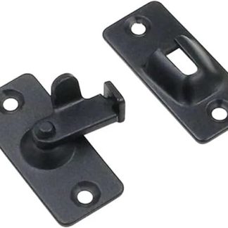 44 * 19mm Stainless Steel 90 Degree Buckle Right Angle Hook Lock Bolts For Barn Sliding Door Flip Door Buckles Home Hardware Accessories(Black)