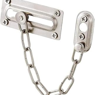 Doo 1 Pieces Stainless Steel Anti-Theft Chain Door Link Buckle Room Hotel Hotel Security Lock Household Free Punching Color : Silver