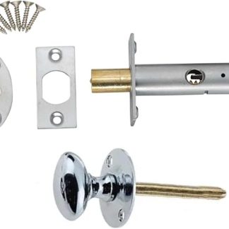 Polished Chrome Oval Thumb with Security Rack Bolt 60mm Oval Turn Knob Rack Bolt Security Kit Rack Bolt Enhanced Protection for Doors Indoor and Outdoor Rack Bolt Pack of 1.
