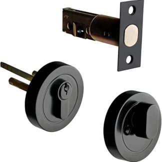 Security Solutions - Euro Locking Deadbolt Thumbturn Set - 60/70mm Backset - Matt Black