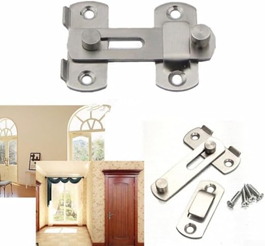 Stainless Steel Sliding Lock Buckle for Pet Cage and Security Doors Safety Hardware