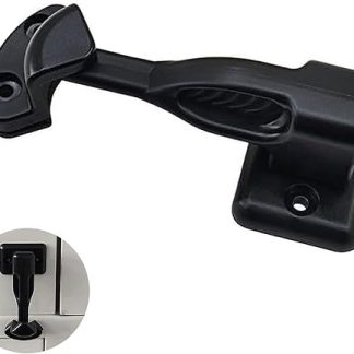 2 x Caravan Door Holder, Door Lock Caravan, Caravan Window Closure, Caravan Door Lock, Rotating Latch, Door Holder, Door Stop, for Caravan, Boat or Furniture (Black)