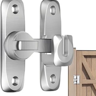 Action Door Lock, Turn Over a Locking Door Lock - Aluminium Alloy Heavy Duty Folding Door Latch, 90°/180° Home Improvement Swing Door Lock with Hardware for Gate Barn Gar