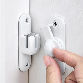 3 Packs White Barn Door Latches,90/180 Degree Gate Lock,Flip Gate Latches Hardware,Zinc Alloy Right Angle Door Lock Latch,Door Security Sliding Door Latch Lock for Cabinets,Bathroom.