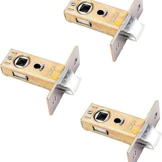 3PCS Door Latches for Internal Door, 40mm Tubular Latch Designed for Door Handles with Spring Bars, 40mm Flat Tongue Lock Body Tubular Latch, Door Latch, Internal Door Lock