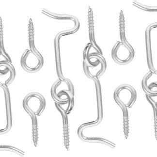 ETHZZLE 4pcs 1.5 Door Hook and Eye Latch Heavy-Duty Cabin Hook Lock Screws for Doors and Gates
