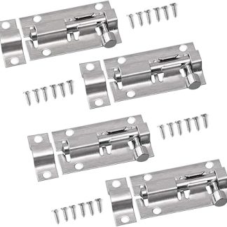 4 Small Bolt Lock, Door Bolt Barrel Sliding Latch Lock with Screws for Bathroom, Pet Doors, Fences, Shed Doors, 50mm