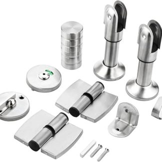 HOHOVYVY Stainless Steel Bathroom Handle Hinge Bracket Hook Door Lock Hardware Set (Right)