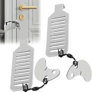 2 Pcs Travel Door Lock Portable Travel Hotel Door Lock Anti-Theft Door Lock Ensuring The Safety of Occupants for Travel Apartment Living Hotel School Dorms Vacation Rental or Cabin