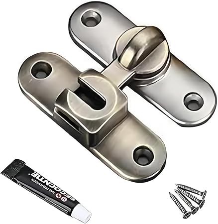 Toolzia Flip Barn Door Lock, 90 Degree Locks for Barn Security Door Latch with Screws Small Gate Latches Hardware for Barn, Garden, Bathroom, Cabinet, Window, Sliding Door (Bronze)