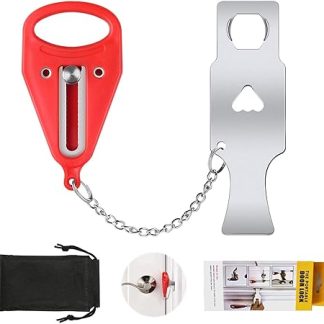 CYH Portable Door Lock, Travel Lock, Safety and Privacy Lock with Storage Bag Prevents Unauthorized Access for Travel Family Apartment Residence Hotel