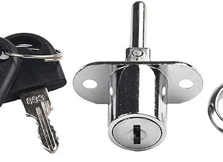Zinc Alloy Cabinet Lock for Drawers and Doors Comes with 2 Keys for Convenience (Silver 19mm)