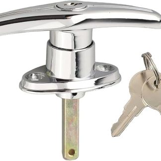 Heavy Duty Garage Door Lock T Handle with 2 Keys, Metal Waterproof Door Lock for Garages, Sheds, Caravans, Campervans