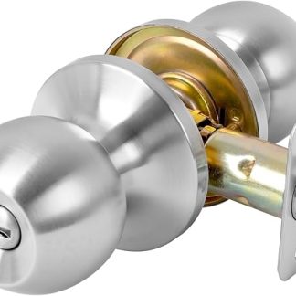 Privacy Door Knob Keyless Door Knobs Interior with Lock Bathroom Door Knob with Lock Satin Nickel Doorknob