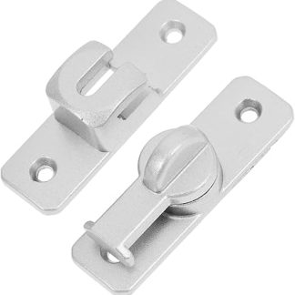 DOITOOL Heavy Duty Aluminum Alloy Door Latch Lock with Screws, Anti-Theft Gate and Bathroom Door Bolt Lock for Sliding and Cupboard Doors, Silver Finish, 1 Set