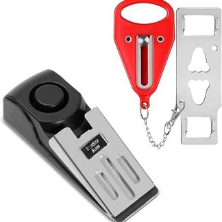 2Pcs Door Jammer Set, Hotel Lock Travel Safety, Portable Door Security Device for Home & Travel
