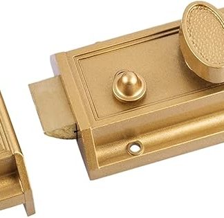 DUO ER Zinc Cylinder Deadbolt Latch Lock for Night Gate Door Entrance Gold Finish