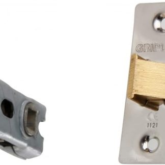 UAP 65mm Tubular Door Latch with Square Corners - 2-Pack Stainless Steel Internal Door Lock Set with Strike Plate & Fittings for Home, Office & Commercial Use (2 Pack, 65mm, Satin Stainless)