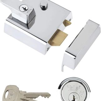 Yale P-2-CH-CH-40 - Double Locking Nightlatch - 40mm - Chrome Finish - High Security can be locked from inside with key