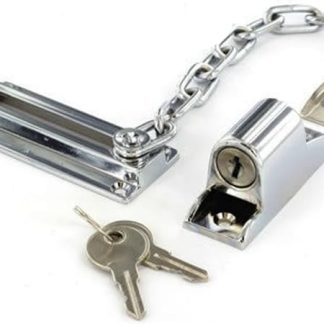 Door Security Chain Lock Polished Chrome Security Chain with Door Lock Anti-Theft Internal Front Door Safety Latch Door Guard Perfect for Wooden and uPVC Doors Pack of 1.