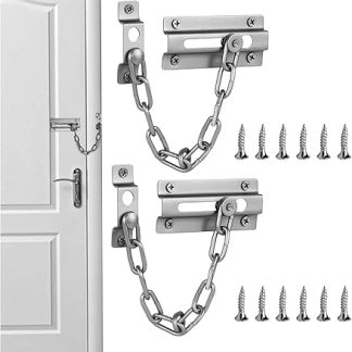 2PCS Door Chain Stainless Steel Door Chain Security Chain Lock for Front Door Heavy Duty Safety Chain Door Lock Anti Theft Door Chains Internal Door Lock, Suitable for Home, Hotel, Bedroom