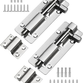 Door Lock Bolt,Stainless Steel Door Latch,4 Inch(100mm) Sliding Bolts Lock,2-Pack Door Bolt for Internal Door