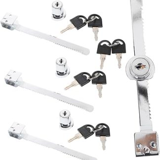 HOMSFOU 4pcs Sliding Glass Door Cabinet Locks Metal Display Case Locks for Glass and Metal Cabinets Secure Protection with Keyed Alike Feature Versatile and Reliable