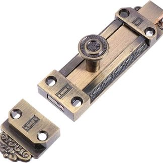 Veemoon Large Vintage Slide Door Bolt Security Lock 5-inch Zinc Alloy Door Latch for Bathroom and Outdoor Use Heavy-Duty Sliding Lock Mounting Hardware