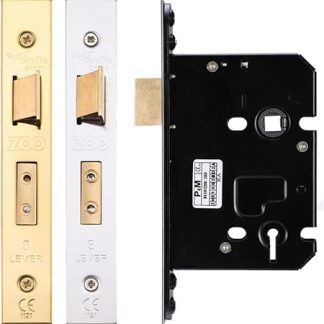 3 Lever Mortice Sash Door Lock Body Union 2277 Replacement ZURS364 ZURS376 (76mm Case Size - 57mm Backset, Satin Stainless Steel)