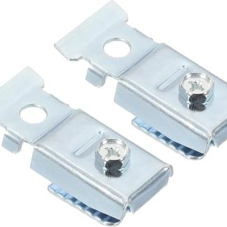 PATIKIL 2Pcs Bifold Door Hardware, 0.7 Inch Locking Device Bi-Fold Door Top and Bottom Brackets Pivot and Guide Wheel Repair for Folding Pocket Barn Door, Silver