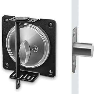 Deadbolt Lockout Device, to Block The Deadbolt Thumb Turn, Lockable Child Proof Safety Dead Bolt Cover Lock, Apartment Extra Temporary Lock, No Drill Security Lock Protection Guard