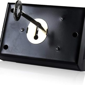 XFORT® Rim Deadlock, Surface Mounted Rim Dead Lock with Key Operated Deadbolt, Smooth Black Finish with Anti Corrosion and Weatherproof Design, Ideal for Securing External Wooden Doors (100mm).
