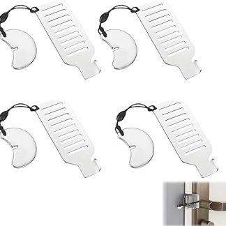 4 Pcs Portable Door Lock for Travelling, Hotel Door Lock Travel Safety, Without Drilling for Home Hotel Apartment School Personal Protection