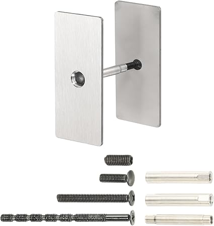 PATIKIL Door Hole Cover Plate, 70x30mm Stainless Steel Rectangle Deadbolt Knob Hole Repair Fits Doors 30mm to 120mm Thick for Hole Filling Decoration Repair Escutcheon, Silver
