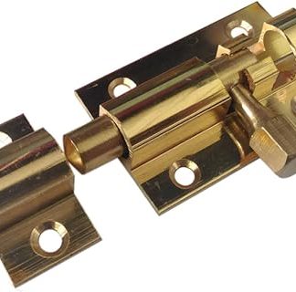 1 x MAP Hardware 38mm Brass Straight Door Bolt Sliding Barrel Lock.