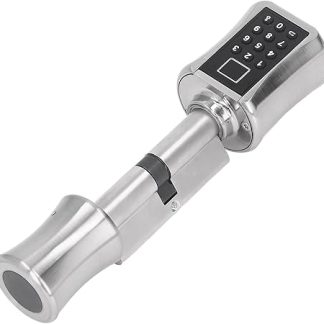 Smart Cylinder Lock, Smart Door Lock, Brass Low Consumption Smart Cylinder Lock with Emergency Interface Smart Electronic Lock for Wooden Doors, Iron Doors, Security Doors