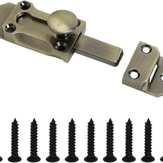 Sliding Door Bolt Lock,Antique Safety Latches for Doors and Windows (Bronze)