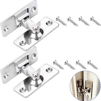 2 Pack 90 Degree Right Angle Door Lock, Stainless Sliding Barn Door Lock Hardware Security Door Latch Buckle Bolt Lock for Cabinet Pet Cage Bolt Lock Garden Outdoor Garage Window Sliding Door (Small)