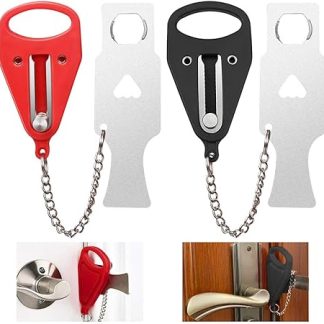 2 Pcs Portable Door Lock Travel Door Lock Additional Safety and Privacy Lock Travel Door Security Locks Lockdown Lock for Traveling Home Apartment Living Hotel Motel