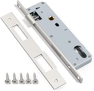 Bwintech 1 Pcs Stainless Steel 9240 Mortice Lock, 92MM Center 40MM Backset Lock Body, Satin Nickel Frame Door Lock for Internal and External Doors