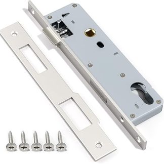 1 Pcs Stainless Steel 9230 Mortice Lock, 92MM Center 30MM Backset Lock Body, Satin Nickel Frame Door Lock for Internal and External Doors