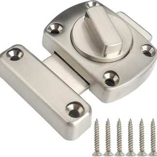 1 Piece zinc Alloy Door Bolt Swivel Latch, Security Door Sliding Lock, Bathroom Toilet Door Window Swivel Bolt Hotel Various Door Cupboard Window Door Lock (Silver)