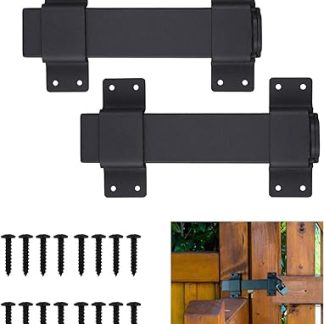 VANROUG 2PCS Security Door Lock Bracket Slide Gate Latch,Heavy Duty Latch Lock with Padlock Hole for Wooden Fences Barn Doors, Interior and Outdoor Door Latch,etc