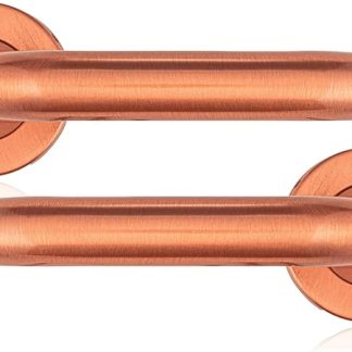 UAP Armasmart® Return to Door Lever on Rose Handle – Antibacterial & Anti-Viral Coating, Disabled Toilet Door Lock, Safety Handle for Accessibility, Copper Finish