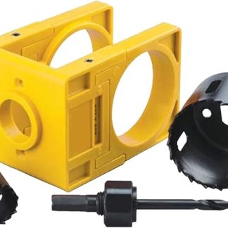 1-3/8 - 1-3/4 Door Lock Installation Set with Guide Template, Door Lock Saw Kit for Wooden Doors, Carbon Steel Door Drilling Tool Hand Tools, Door Installation Tools