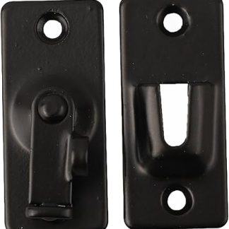 babominimer 304 Stainless Steel 90 Degree Right Angle Hook Lock Bolt Latch with Screws for for Sliding Doors, Cabinets, Drawers, Wooden or Metal Doors, 360° Rotating Design(Black S)